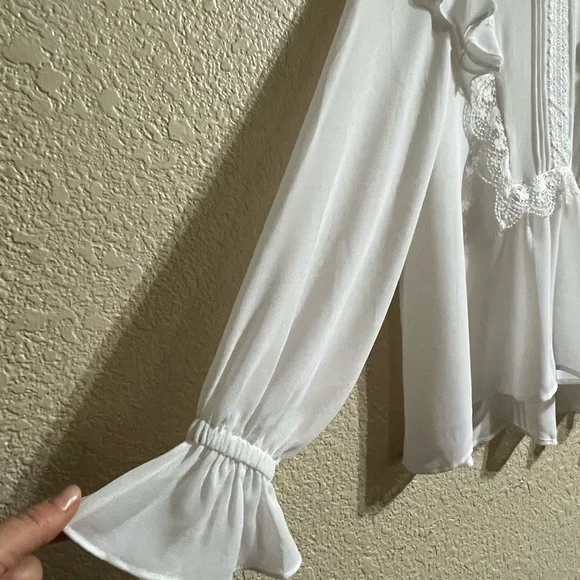 Anthropologie/eri+ali White Blouse - Picture 7 of 12